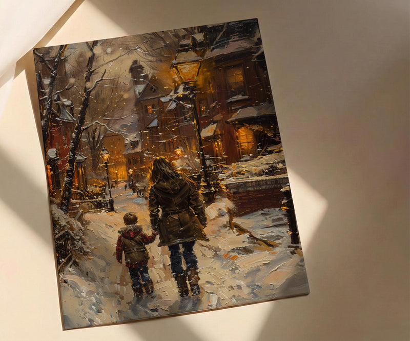Boston Beacon Hill Print, Acorn Street Wall Art, Mothers Day Gift From Son, Mom And Son Poster, Museum Quality Decor