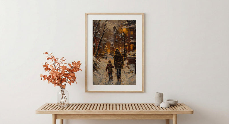 Boston Beacon Hill Print, Acorn Street Wall Art, Mothers Day Gift From Son, Mom And Son Poster, Museum Quality Decor