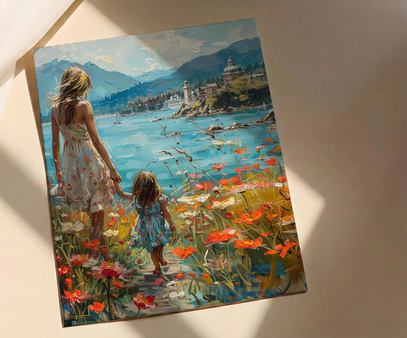 Victoria BC Art Print, Canadian Spring Wall Art, Mothers Day Gift From Daughter, Mother Daughter Poster, Shipped Wall Art