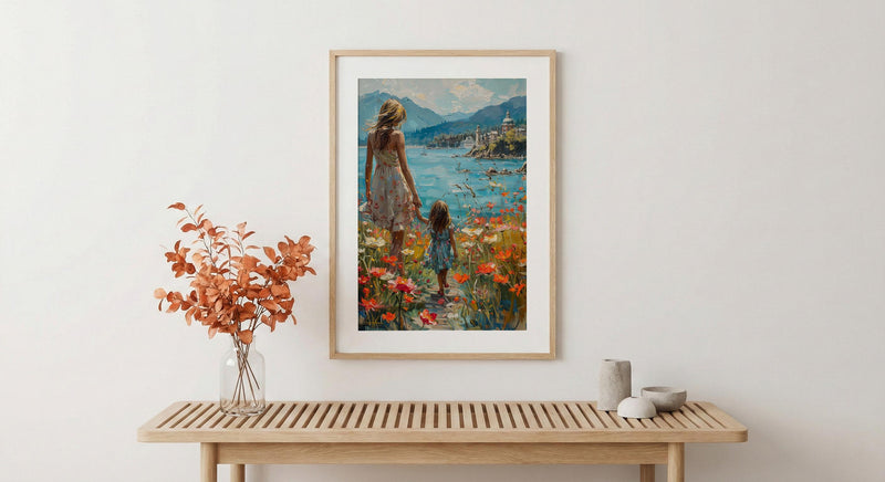 Victoria BC Art Print, Canadian Spring Wall Art, Mothers Day Gift From Daughter, Mother Daughter Poster, Shipped Wall Art