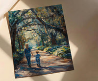 Savannah Forsyth Park Print, Southern Oak Tree Wall Art, Mothers Day Gift From Son, Mom And Son Poster, Museum Quality Decor