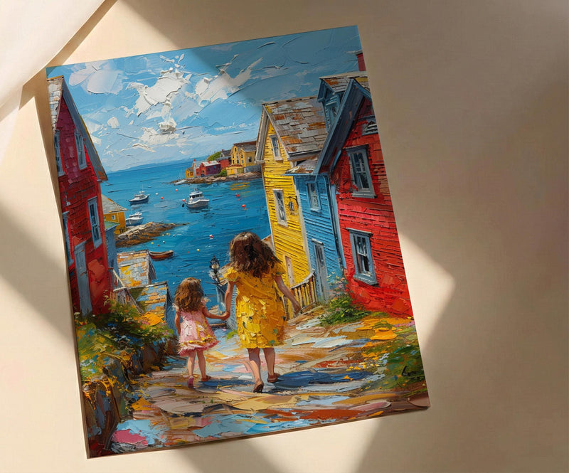 Lunenburg Nova Scotia Print, Colorful Coast Wall Art, Mothers Day Gift From Daughter, Mother Daughter Poster, Shipped Wall Art