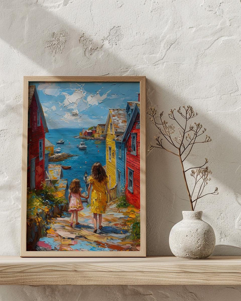 Lunenburg Nova Scotia Print, Colorful Coast Wall Art, Mothers Day Gift From Daughter, Mother Daughter Poster, Shipped Wall Art