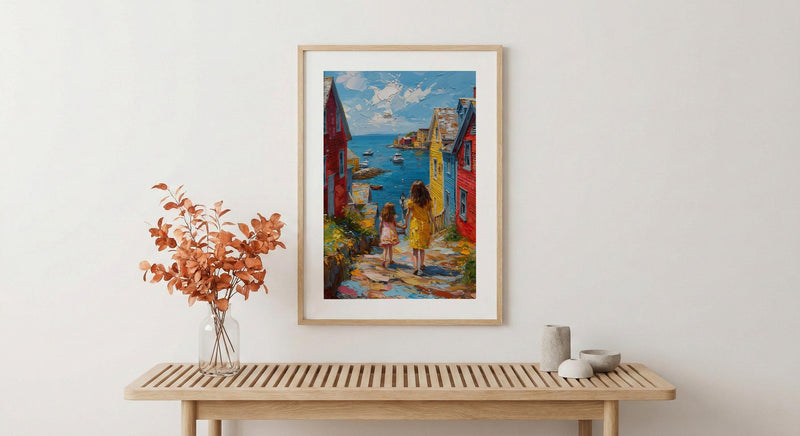 Lunenburg Nova Scotia Print, Colorful Coast Wall Art, Mothers Day Gift From Daughter, Mother Daughter Poster, Shipped Wall Art