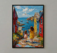Lunenburg Nova Scotia Print, Colorful Coast Wall Art, Mothers Day Gift From Daughter, Mother Daughter Poster, Shipped Wall Art