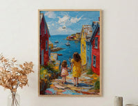 Lunenburg Nova Scotia Print, Colorful Coast Wall Art, Mothers Day Gift From Daughter, Mother Daughter Poster, Shipped Wall Art