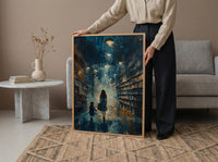 London Bookstore Wall Art, Mother Child Decor - Mother's Day Gift