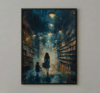 London Bookstore Wall Art, Mother Child Decor - Mother's Day Gift