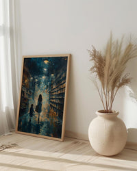 London Bookstore Wall Art, Mother Child Decor - Mother's Day Gift