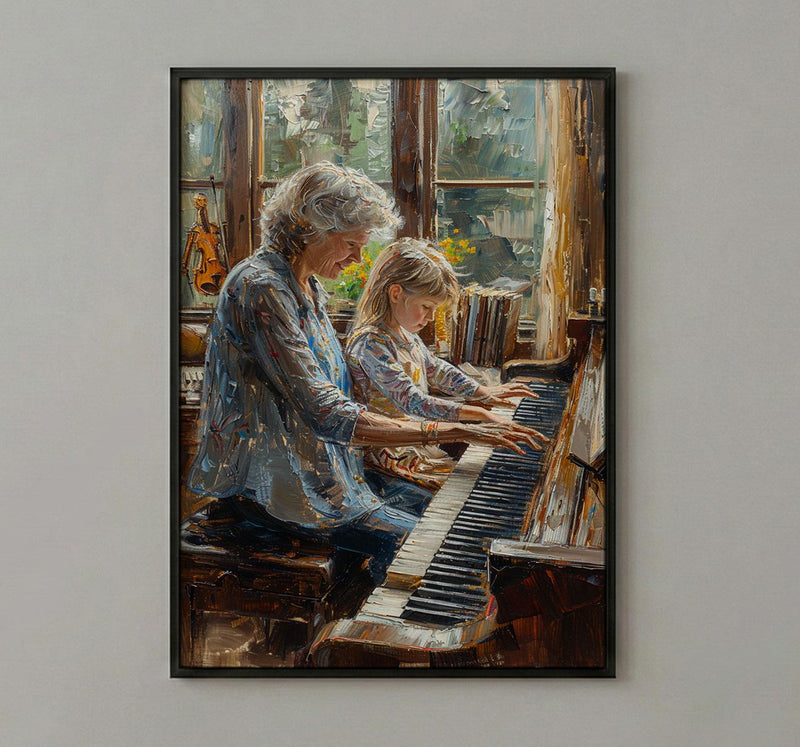 Grand Piano Wall Decor, Grandmother Art Print - Gift for Grandma