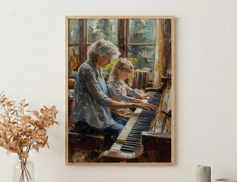 Grand Piano Wall Decor, Grandmother Art Print - Gift for Grandma