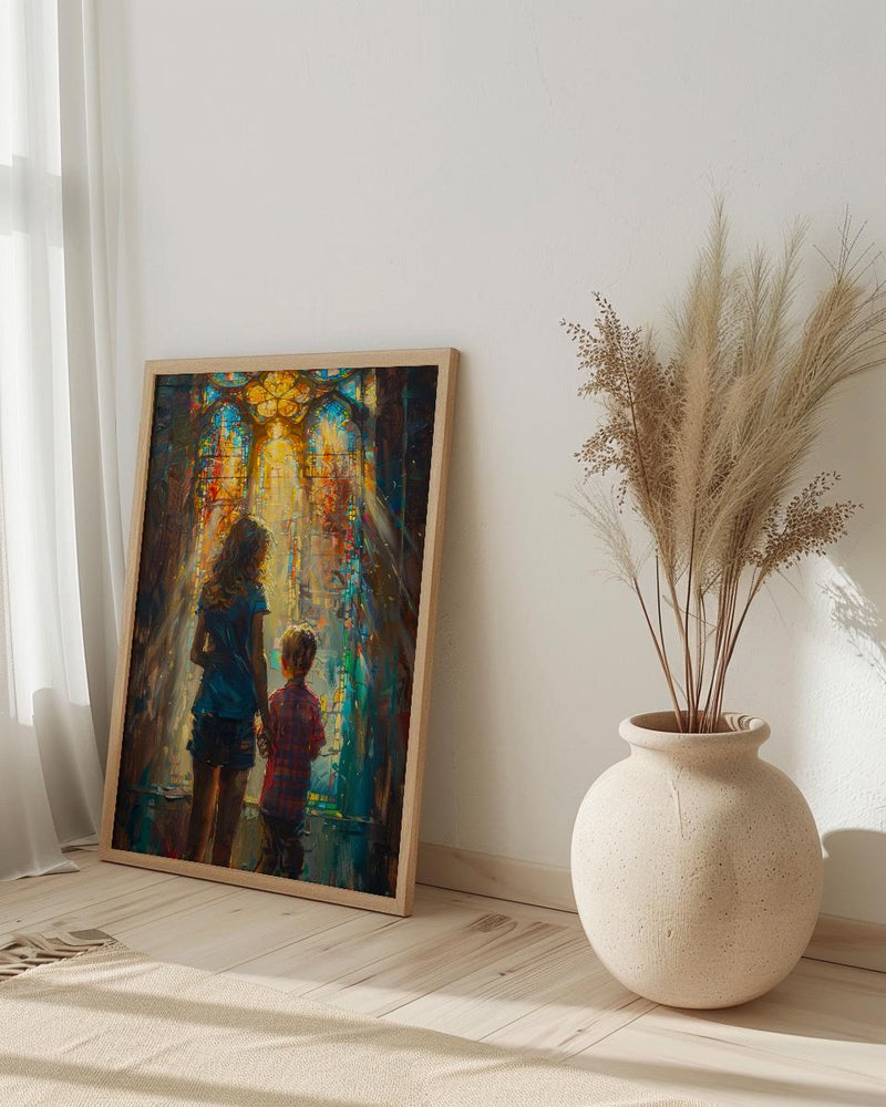 Gothic Cathedral Art Print, Mother Son Decor - Mother's Day Gift
