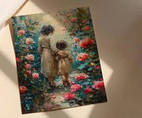 Historic Garden Wall Art, Mother Child Poster - Mother's Day Gift