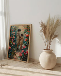 Historic Garden Wall Art, Mother Child Poster - Mother's Day Gift