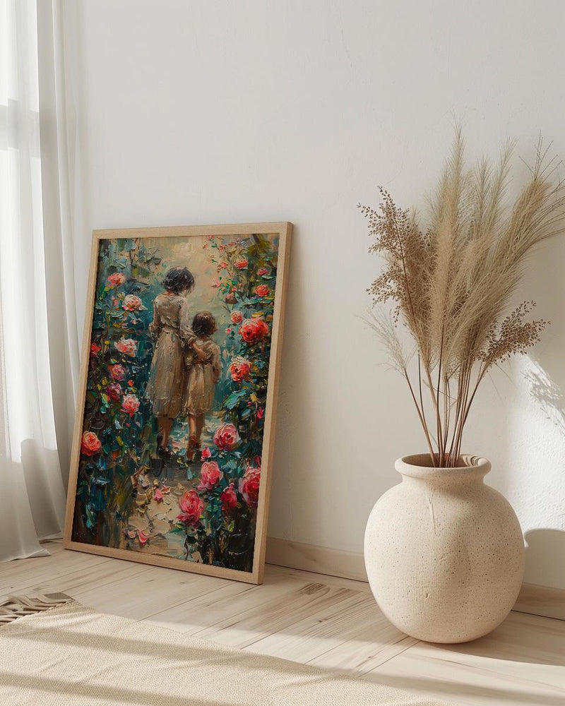 Historic Garden Wall Art, Mother Child Poster - Mother's Day Gift