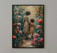Historic Garden Wall Art, Mother Child Poster - Mother's Day Gift