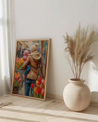 Street Florist Wall Decor, Mother Baby Art Print - New Mom Gift
