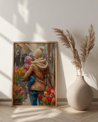 Street Florist Wall Decor, Mother Baby Art Print - New Mom Gift
