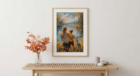 Italian Lake Wall Decor, Mother and Son Print - Gift for Mom