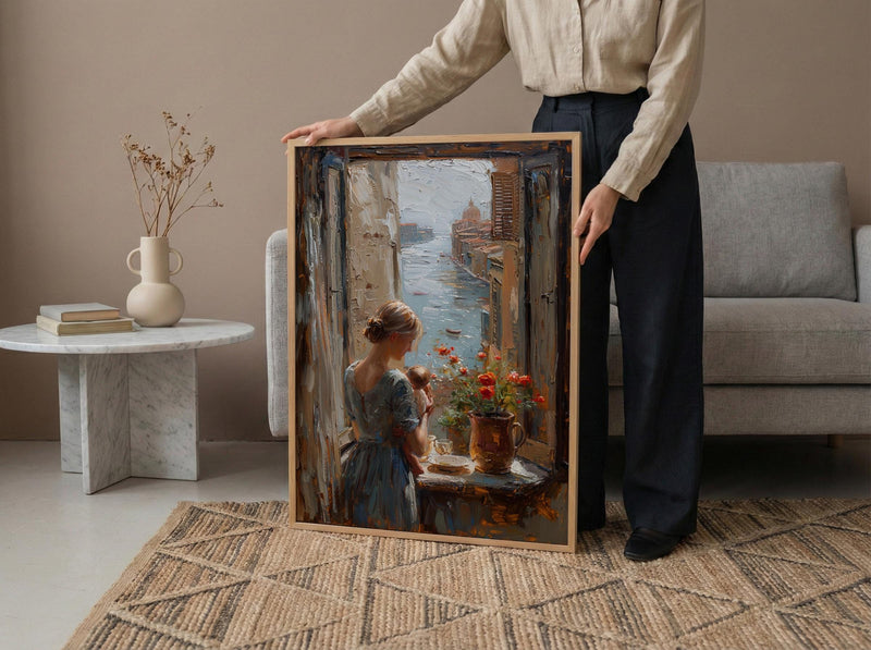 Breastfeeding Mom Art, Newborn Baby Poster - New Mom Gift