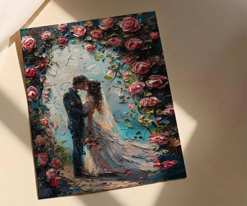 Wedding Arch Art Print, Floral Couple Decor - Master Bedroom Art