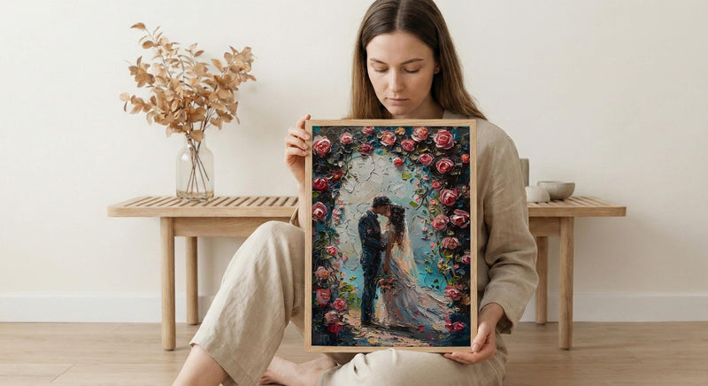 Wedding Arch Art Print, Floral Couple Decor - Master Bedroom Art