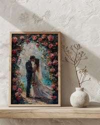 Wedding Arch Art Print, Floral Couple Decor - Master Bedroom Art
