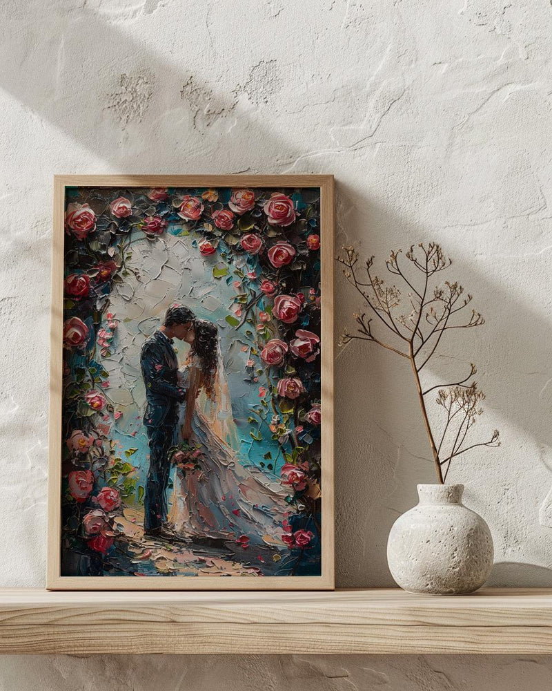 Wedding Arch Art Print, Floral Couple Decor - Master Bedroom Art