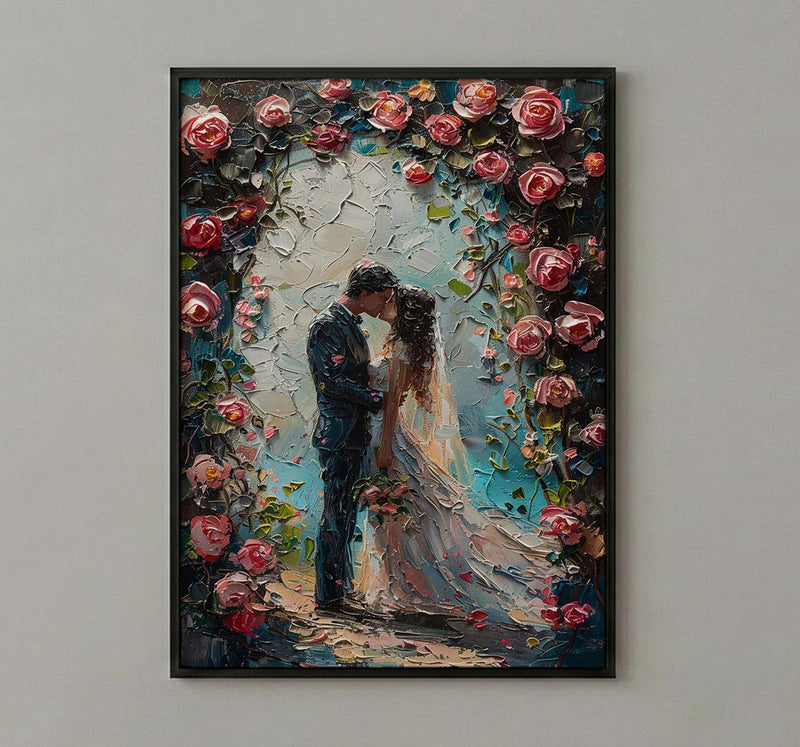 Wedding Arch Art Print, Floral Couple Decor - Master Bedroom Art