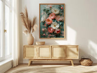 Wedding Bouquet Poster, Impasto Floral Art Print - Bride to Be Gift