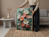 Wedding Bouquet Poster, Impasto Floral Art Print - Bride to Be Gift