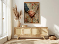 Wedding Rings Wall Art, Couple Holding Hands Poster - Anniversary Gift
