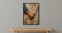 Wedding Rings Wall Art, Couple Holding Hands Poster - Anniversary Gift