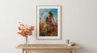 Poppy Field Wall Art, Mom Daughter Print - Mother's Day Gift