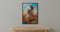 Poppy Field Wall Art, Mom Daughter Print - Mother's Day Gift