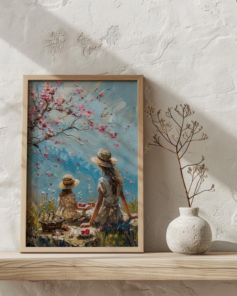 Apple Orchard Art Print, Mom Child Poster - Mother's Day Gift
