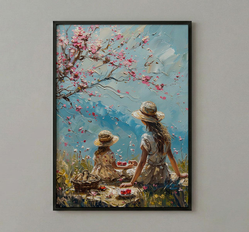 Apple Orchard Art Print, Mom Child Poster - Mother's Day Gift