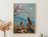 Apple Orchard Art Print, Mom Child Poster - Mother's Day Gift