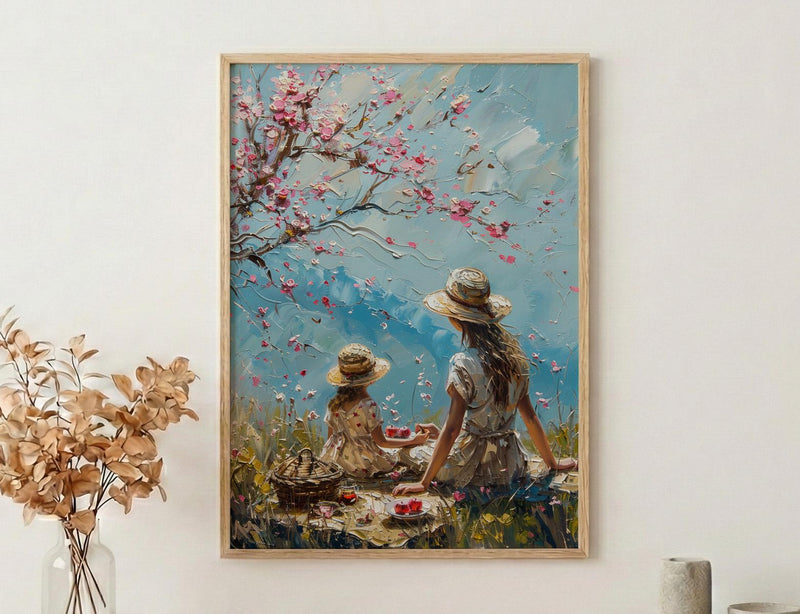 Apple Orchard Art Print, Mom Child Poster - Mother's Day Gift