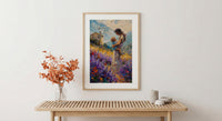 Lavender Field Wall Art, Mother Son Print - Gift for Mom