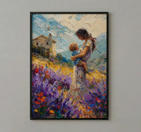 Lavender Field Wall Art, Mother Son Print - Gift for Mom