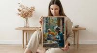 Knitting Family Wall Art, Generations Art Print - Gift for Grandma