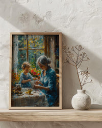 Knitting Family Wall Art, Generations Art Print - Gift for Grandma