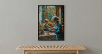 Knitting Family Wall Art, Generations Art Print - Gift for Grandma