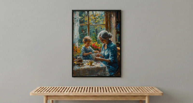 Knitting Family Wall Art, Generations Art Print - Gift for Grandma