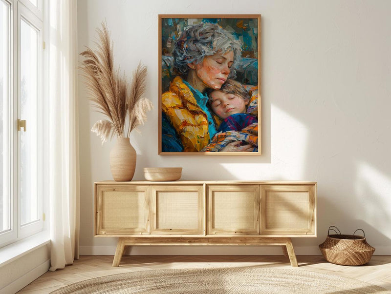 Motherhood Bond Poster, Grandma Mom Print - Mother's Day Gift