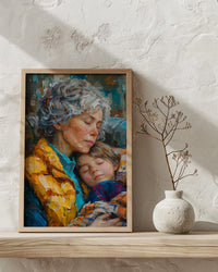 Motherhood Bond Poster, Grandma Mom Print - Mother's Day Gift