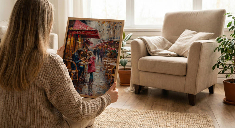 Paris Cafe Art Print, Mom Daughter Decor - Mother's Day Gift