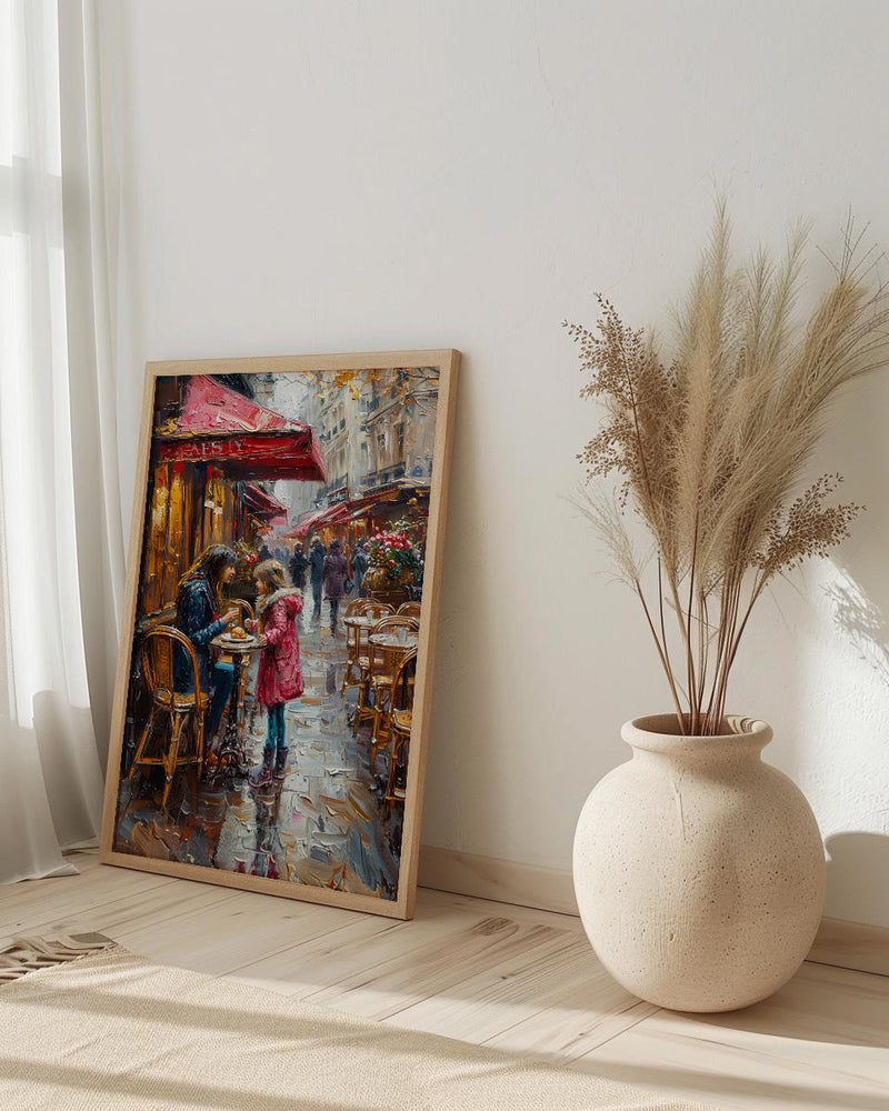 Paris Cafe Art Print, Mom Daughter Decor - Mother's Day Gift