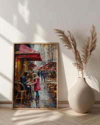 Paris Cafe Art Print, Mom Daughter Decor - Mother's Day Gift